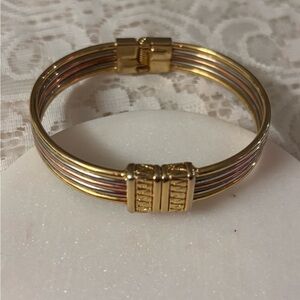 Vintage Two Toned Gold and Multicolor Bracelet